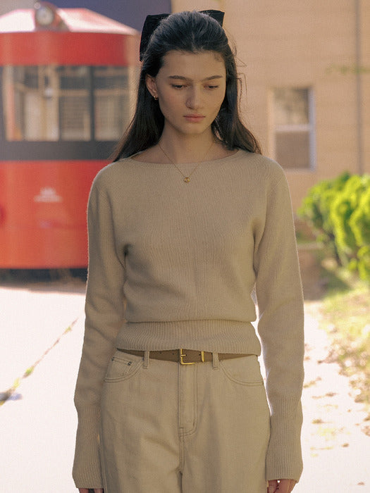 [TILLIDIE] 30mm square buckle suede belt_Beige