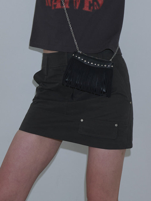 Raive Flap-Pocket Mini Skirt