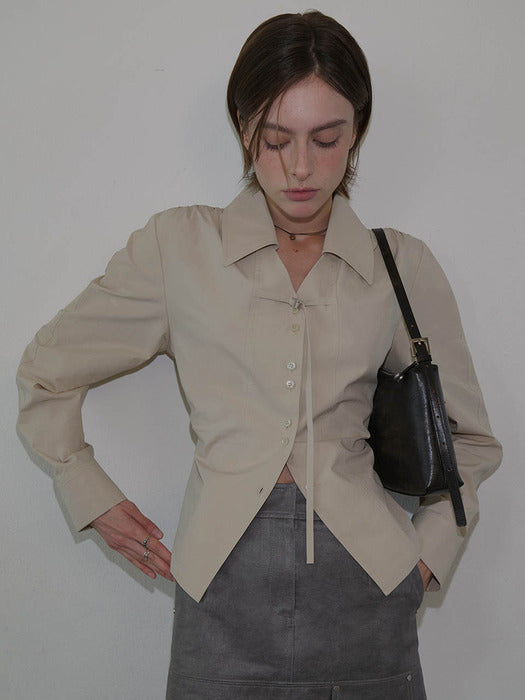 [raive] Twin-Button Cotton Shirts VW5AB215_2color