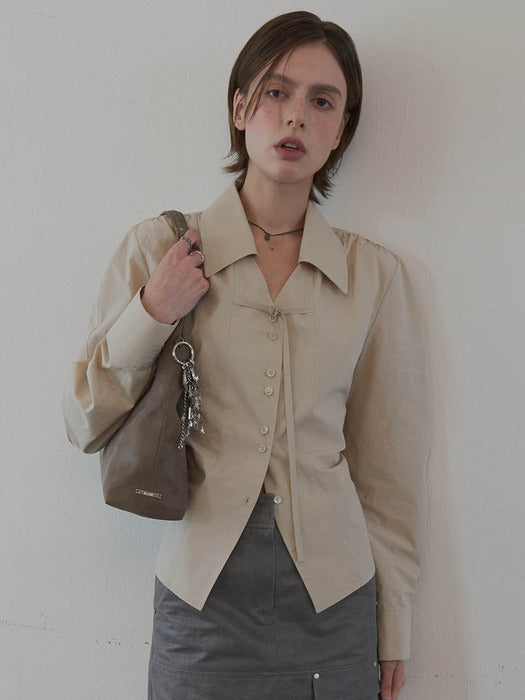 [raive] Twin-Button Cotton Shirts VW5AB215_2color