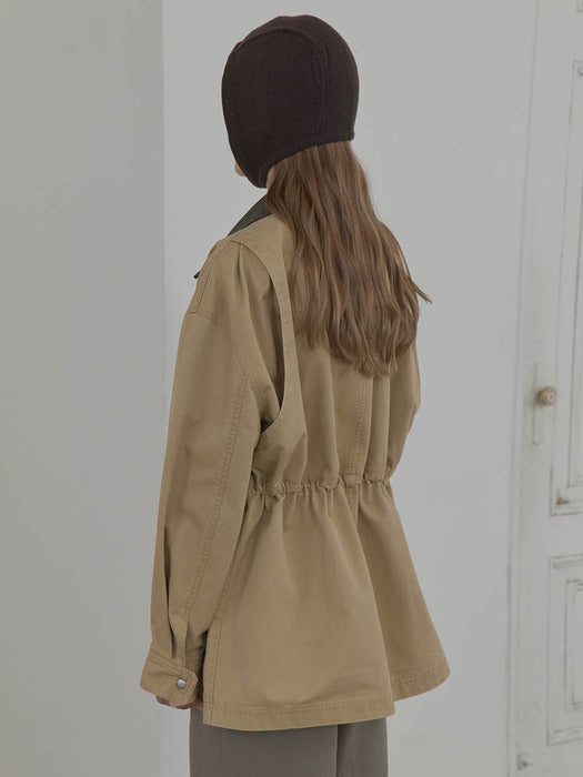 Raive Cotton Half Work Jacket in Beige