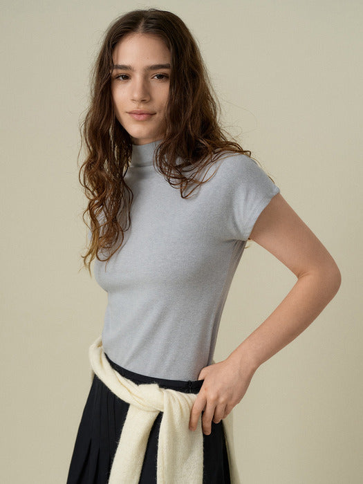 Wconcept_Mango_Maniplease Mango Maniplease Veli Cowl Neck Tee - Sky Blue