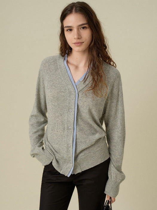 Wconcept_Mango_Maniplease Mango Maniplease Vaily Layered Cardigan - Melange Grey