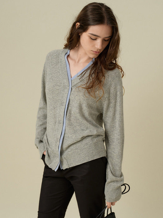 Wconcept_Mango_Maniplease Mango Maniplease Vaily Layered Cardigan - Melange Grey