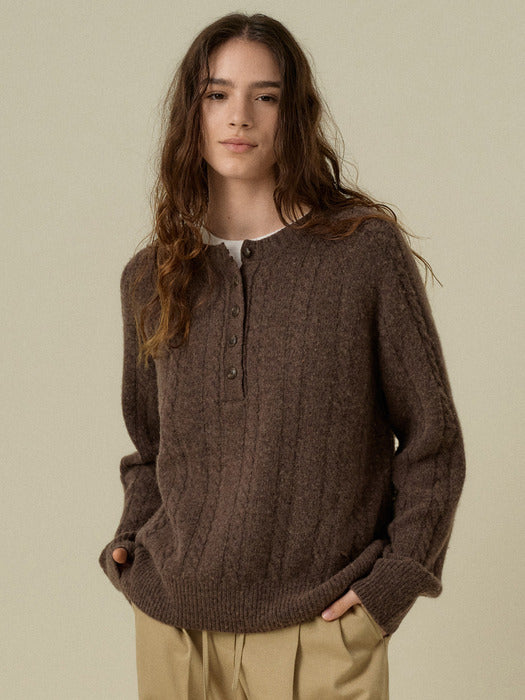 Mango Maniplease Kerry Cable Knit Brown