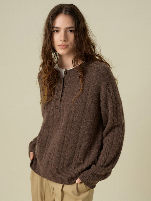 Mango Maniplease Kerry Cable Knit Brown