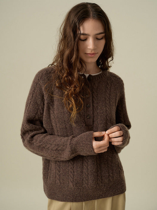 Mango Maniplease Kerry Cable Knit Brown