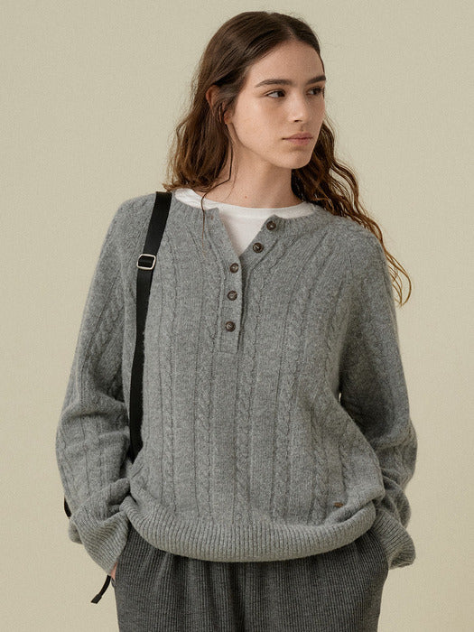 Wconcept_Mango_Maniplease Mango Maniplease Kerry Cable Knit - Melange Grey