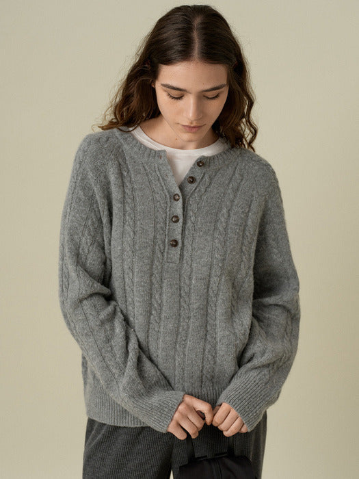Wconcept_Mango_Maniplease Mango Maniplease Kerry Cable Knit - Melange Grey