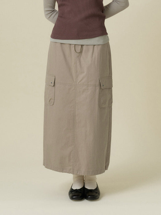 [Mango Maniplease] Dui Anorak SKIRT_KHAKI Beige