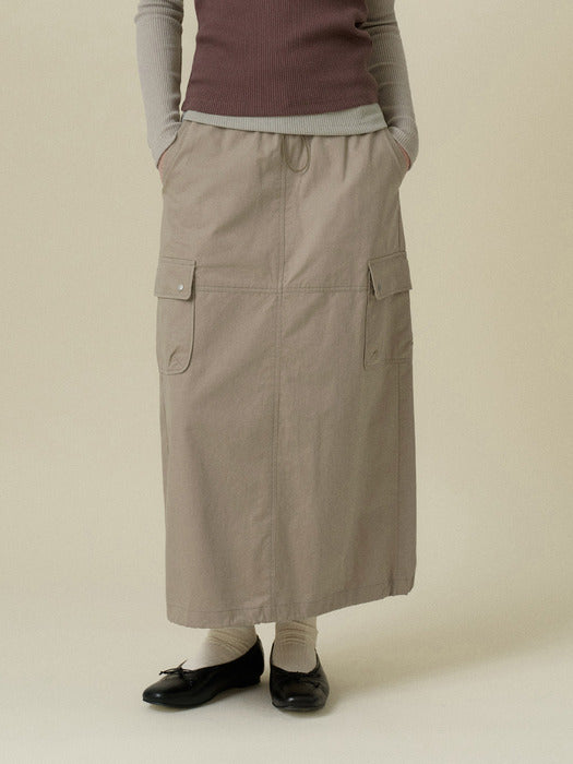 [Mango Maniplease] Dui Anorak SKIRT_KHAKI Beige