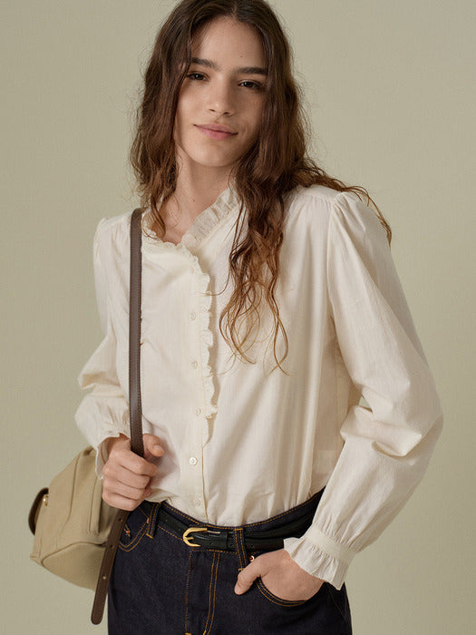 Wconcept_Mango_Maniplease Mango Maniplease French Frill Blouse - Cream