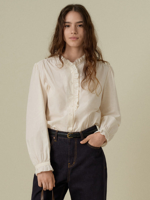 Wconcept_Mango_Maniplease Mango Maniplease French Frill Blouse - Cream