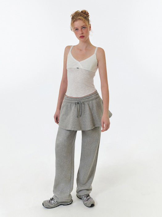 Grove 25Fw Ren Flared Sweat Skirt (Light Grey)
