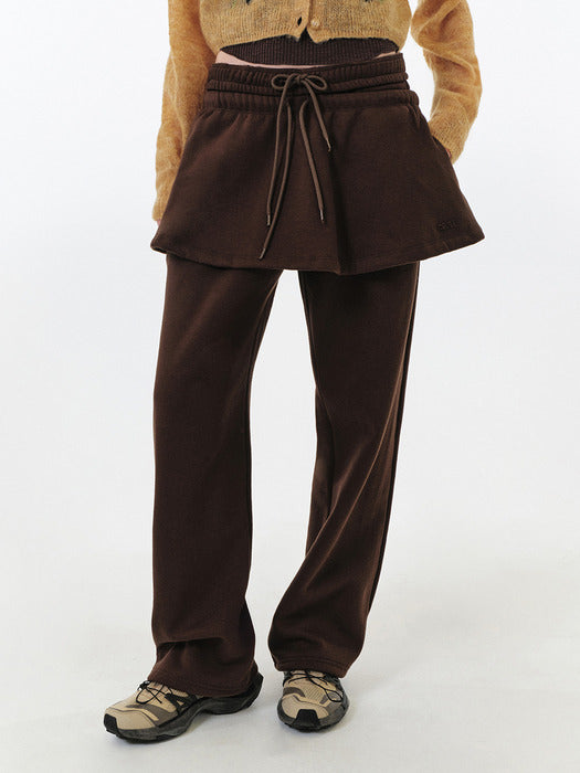 Grove 25Fw Ren Flared Sweat Skirt (Brown)