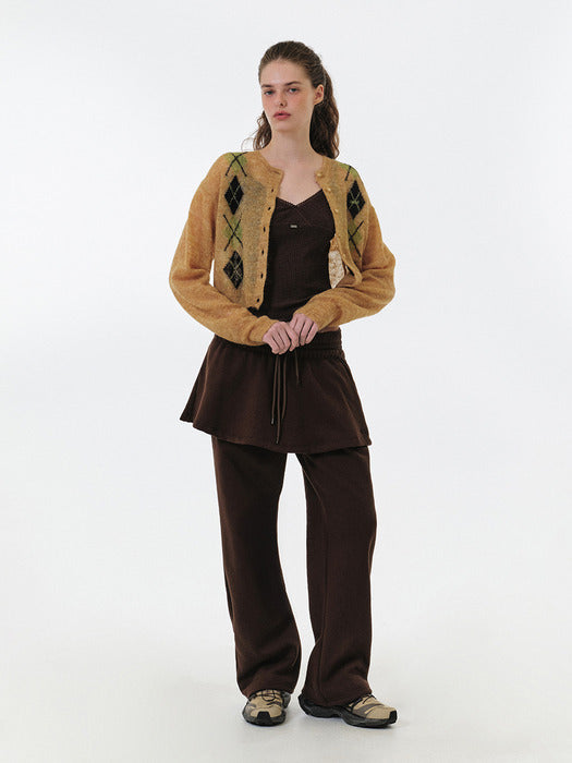 Grove 25Fw Ren Flared Sweat Skirt (Brown)