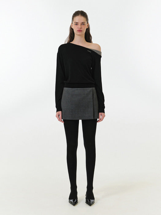 Grove 25Fw Mercy Wrap Skirt (Charcoal)