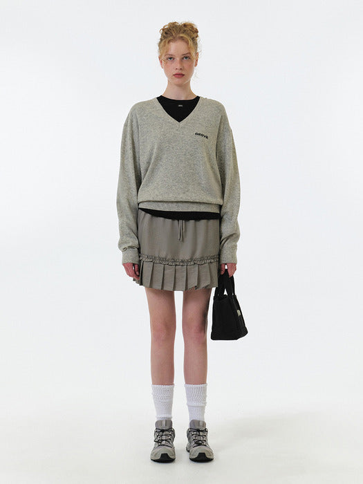 Grove 25Fw Mei Layered Skirt (Grey)