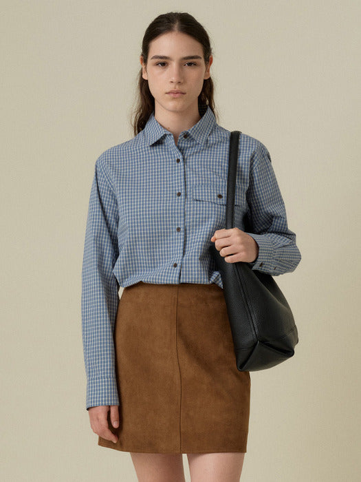 Wconcept_Mango_Maniplease Mango Maniplease Coco Check Shirt - Blue