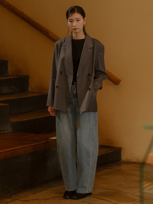 [TILLIDIE] Curve detail denim pants TIFA03DP01_Blue