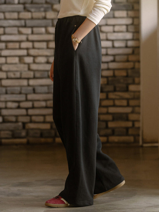 [TILLIDIE] String hem sweat pants TIFA03PT02_Black