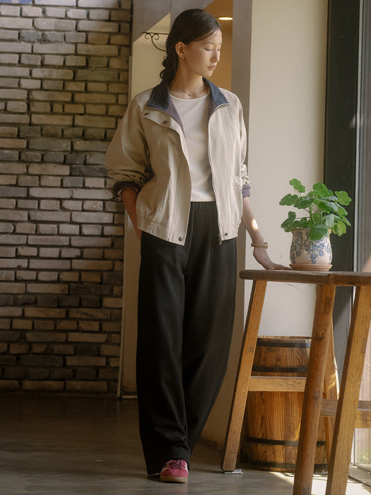 [TILLIDIE] String hem sweat pants TIFA03PT02_Black