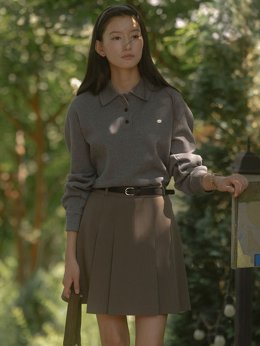 [TILLIDIE] Belted Pleated Skirt_Mocha