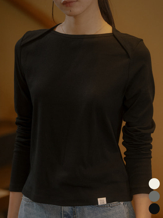 [TILLIDIE] Cut line t-shirt TIFA03LT07_3color