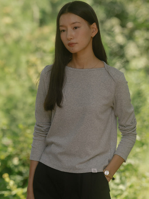 [TILLIDIE] Cut line t-shirt TIFA03LT06_Gray