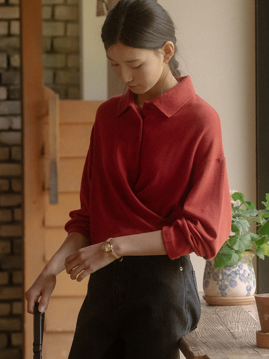 Tillidie Back tie detail t-shirt Brick