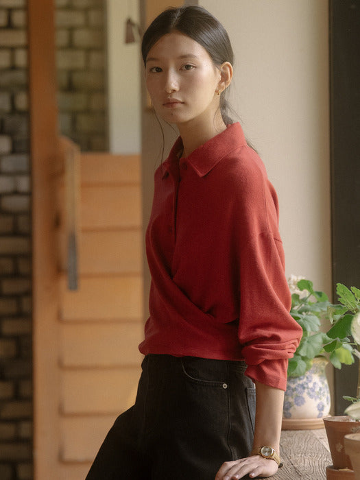 Tillidie Back tie detail t-shirt Brick