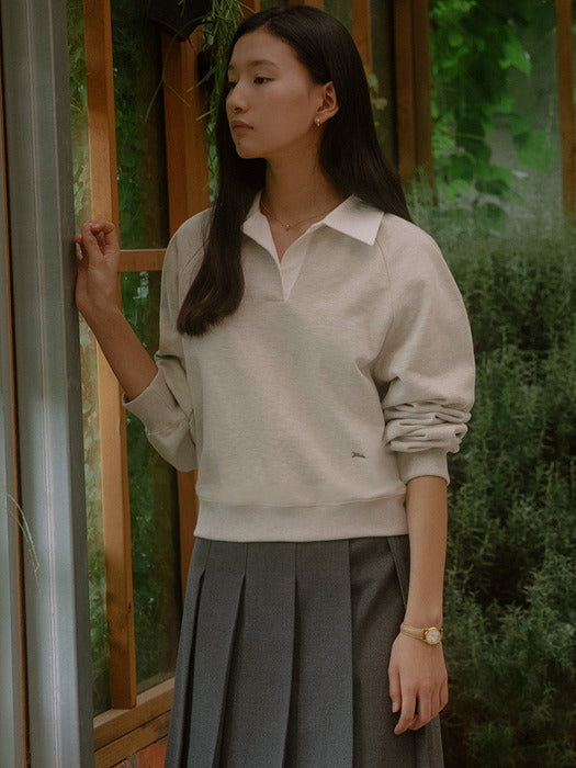 [TILLIDIE] Collar point logo MTM TIFA03LT01_Oatmeal