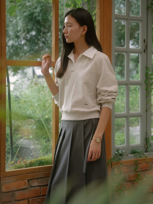 [TILLIDIE] Collar point logo MTM TIFA03LT01_Oatmeal