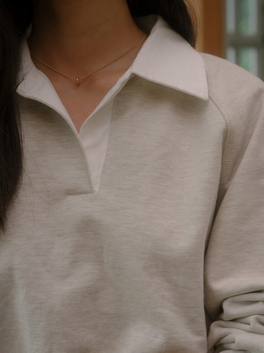 [TILLIDIE] Collar point logo MTM TIFA03LT01_Oatmeal