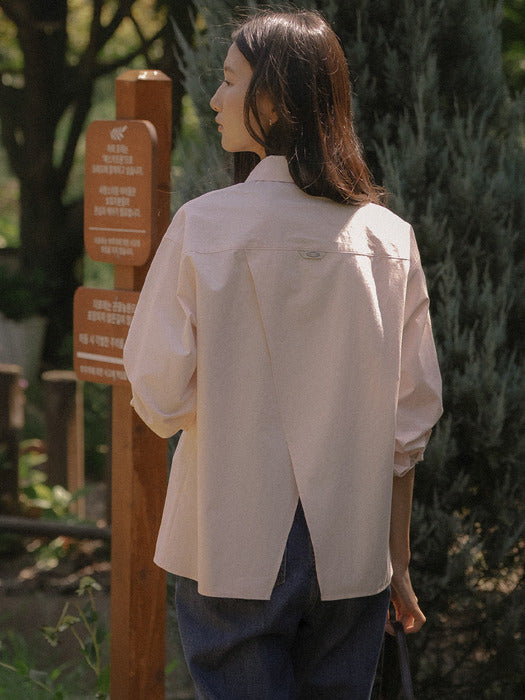 Tillidie Backslit detail soft cotton shirt Light pink