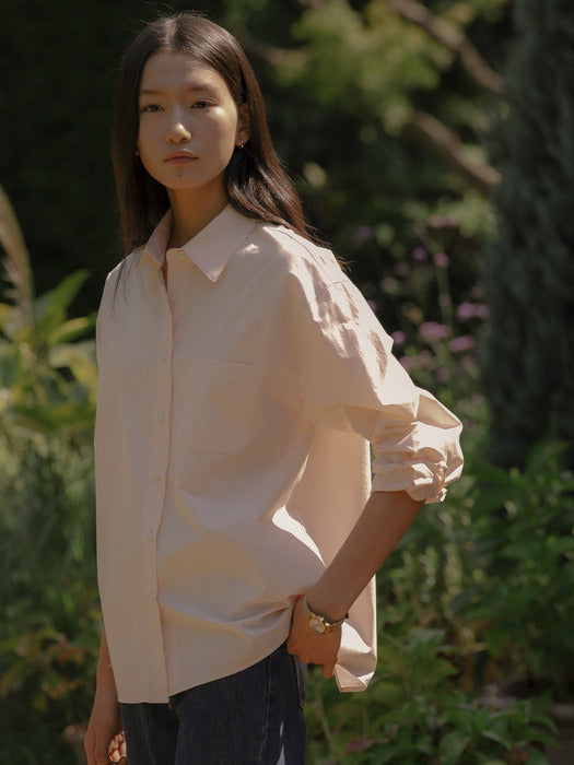 Tillidie Backslit detail soft cotton shirt Light pink