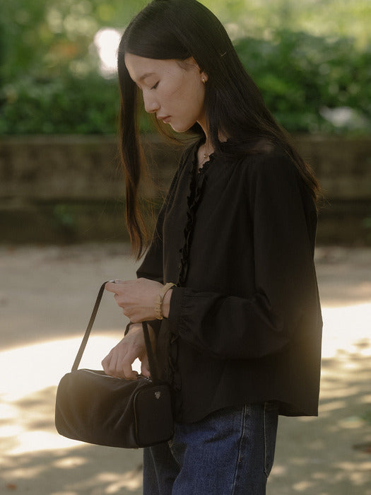 [TILLIDIE] Race detail blouse TIFA03BL08_Black