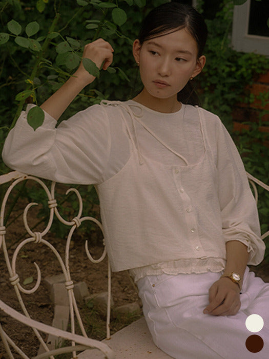 [TILLIDIE] Layered ruffle detail 2-way blouse TIFA03BL05_2color