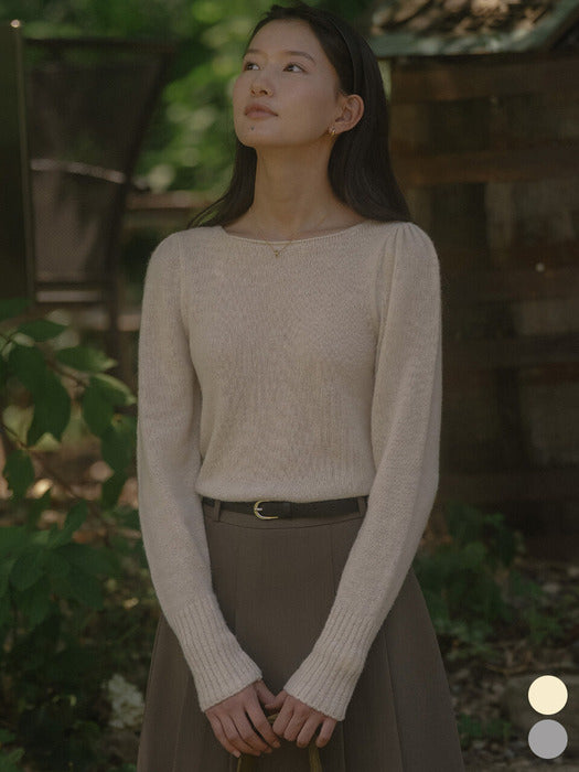 [TILLIDIE] Square neck puff knit TIFA03SW01_2color