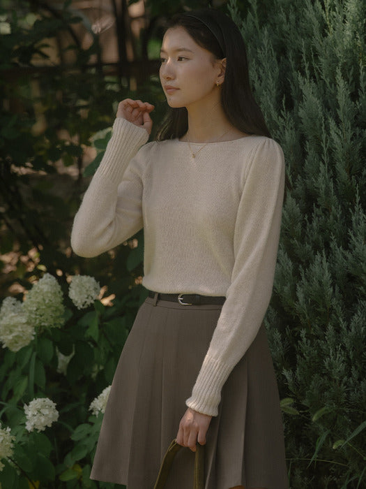 [TILLIDIE] Square neck puff knit TIFA03SW01_2color