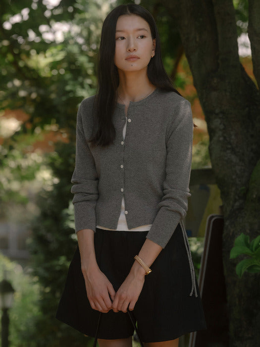 [TILLIDIE] Layered point 2-way cardigan TIFA03CD01_Deep gray