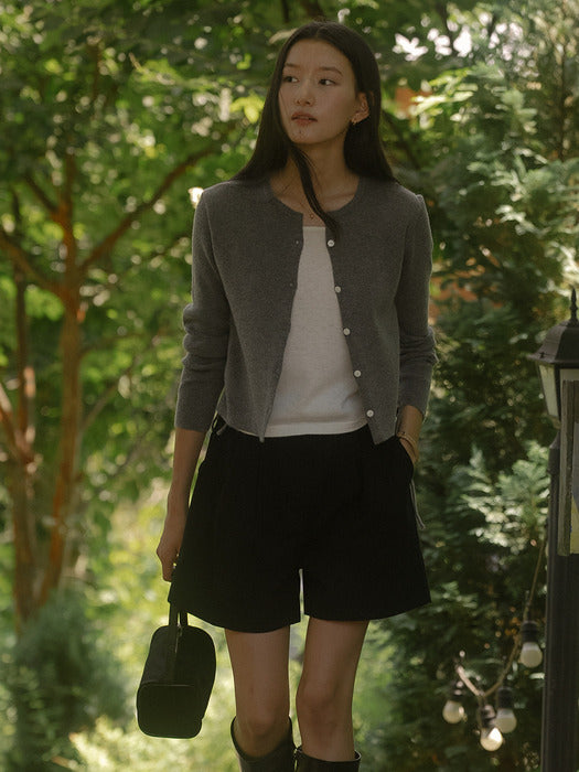 [TILLIDIE] Layered point 2-way cardigan TIFA03CD01_Deep gray