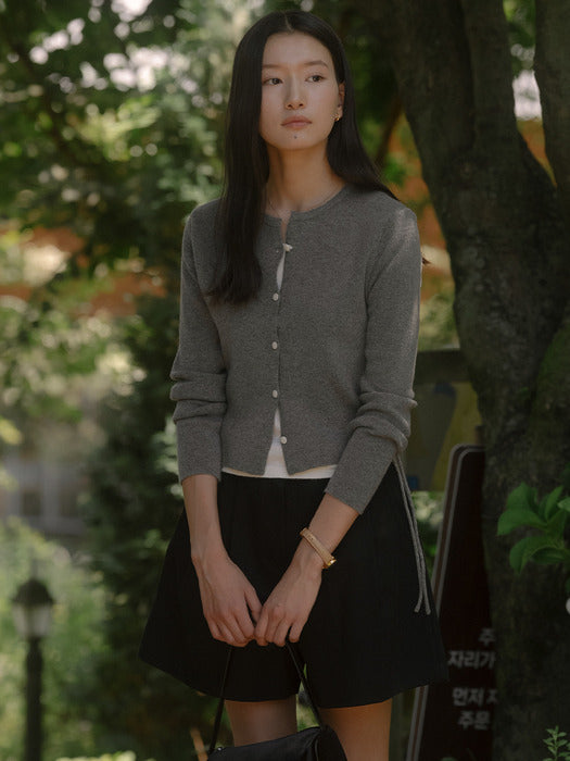 [TILLIDIE] Layered point 2-way cardigan TIFA03CD01_Deep gray