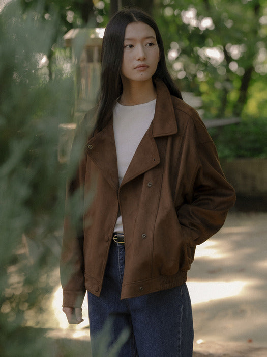 [TILLIDIE] Multi-neck suede jumper TIFA03JP06_Brown