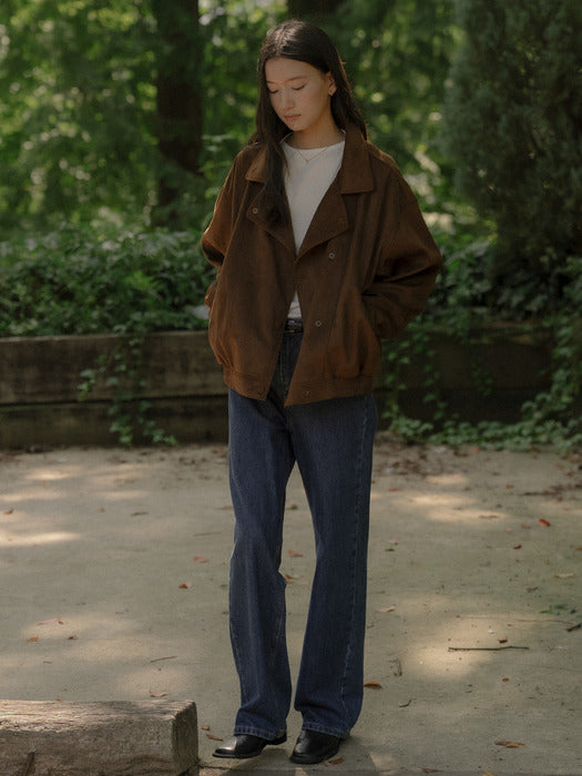 [TILLIDIE] Multi-neck suede jumper TIFA03JP06_Brown