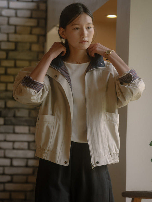 [TILLIDIE] Check point jumper TIFA03JP03_Beige