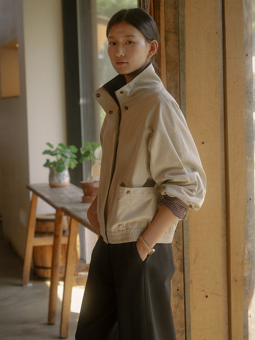 [TILLIDIE] Check point jumper TIFA03JP03_Beige