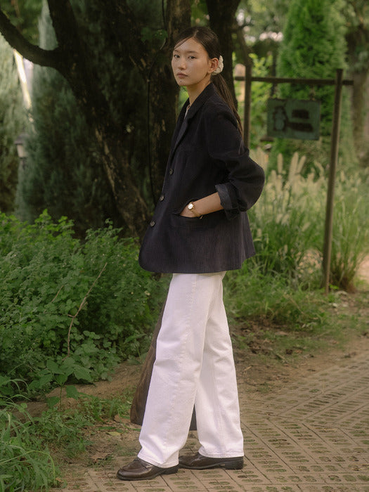 [TILLIDIE] Corduroy classic jacket TIFA03JK04_Navy