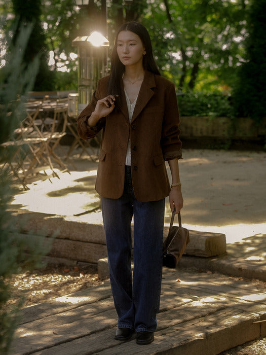 [TILLIDIE] Corduroy classic jacket TIFA03JK03_Camel