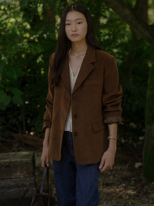 [TILLIDIE] Corduroy classic jacket TIFA03JK03_Camel